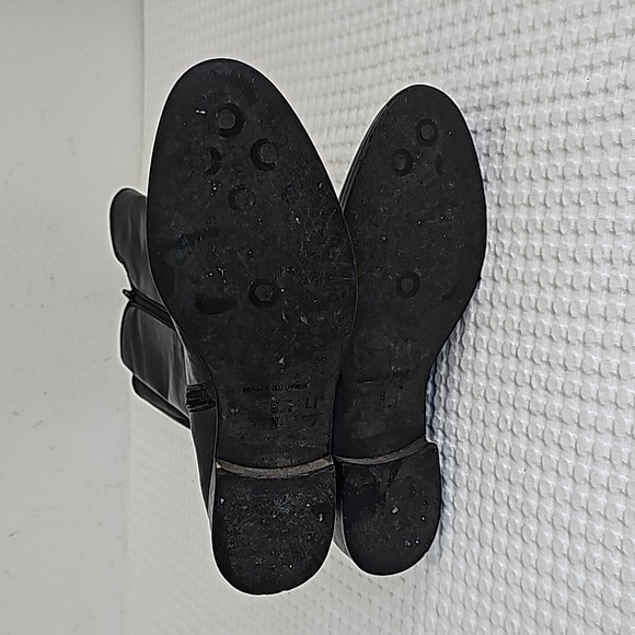 Secto Meucci Black Leather Tall Boots Slide zipper closure round toe Size 8N - Picture 10 of 15